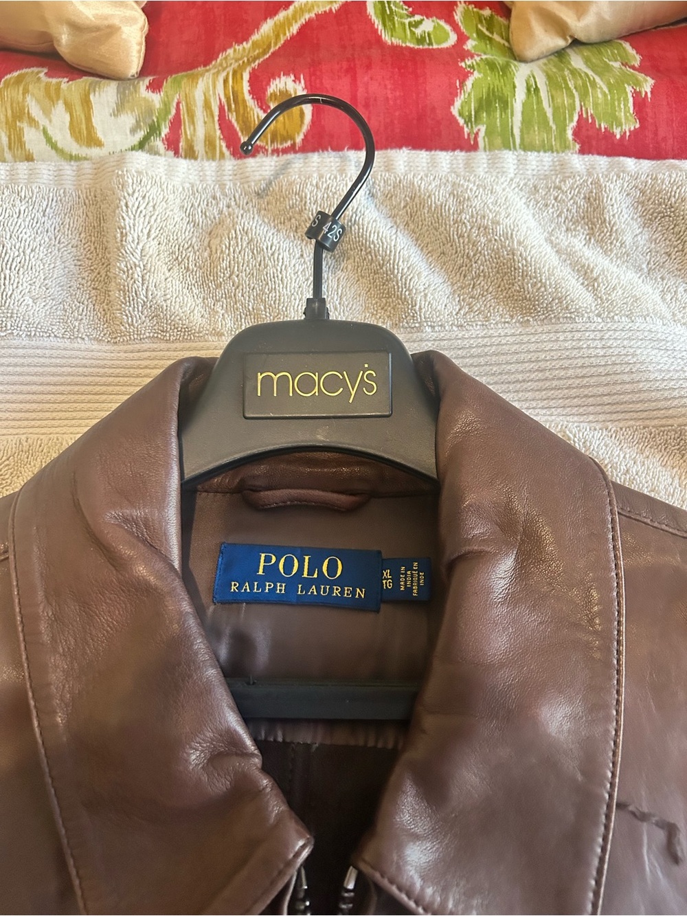 Polo by Ralph Lauren Brown Leather Bomber Jacket